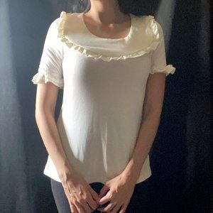 ⭐️ Xhilaration Top Career Ruffle Bib Style Zipper